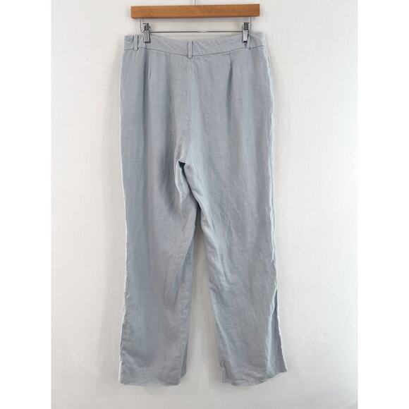 Lauren Ralph Lauren Women's Gray Linen Trouser Pants 12 Career Work Professional - Picture 4 of 8